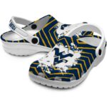 Custom West Virginia Mountaineers Zigzag Paint Burst Crocs Best selling