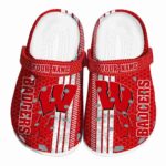 Custom Wisconsin Badgers Contrasting Stripes Crocs Best selling