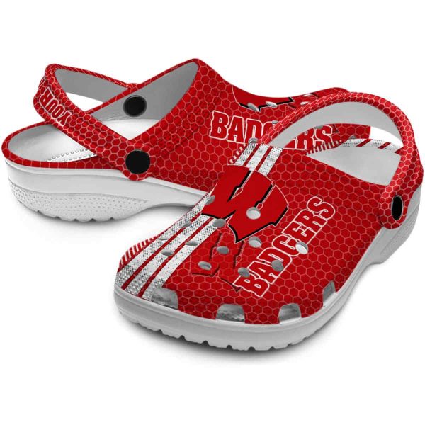 Custom Wisconsin Badgers Contrasting Stripes Crocs Latest Model