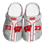 Custom Wisconsin Badgers Pinstripe Pattern Crocs Best selling