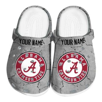 Customized Alabama Crimson Tide Cracked Texture Crocs Best selling