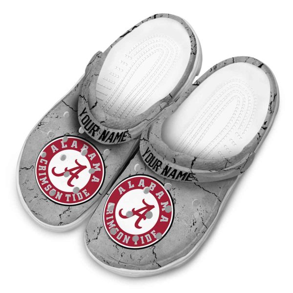 Customized Alabama Crimson Tide Cracked Texture Crocs Trendy