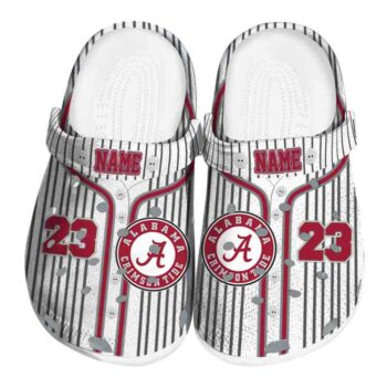 Customized Alabama Crimson Tide Pinstripe Pattern Crocs Best selling