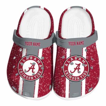 Customized Alabama Crimson Tide Vertical Stripes Crocs Best selling