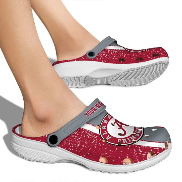 Customized Alabama Crimson Tide Vertical Stripes Crocs High quality