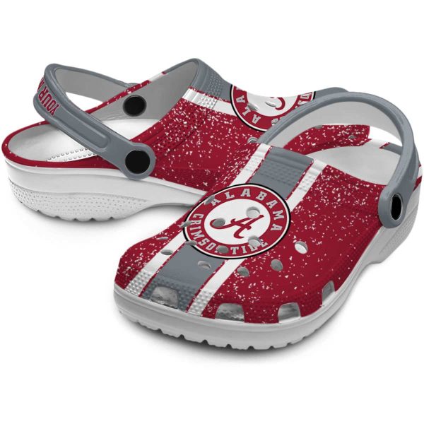 Customized Alabama Crimson Tide Vertical Stripes Crocs Latest Model