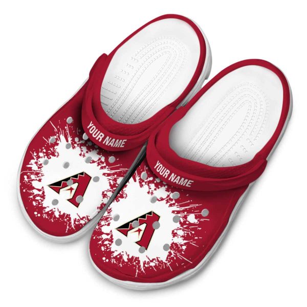 Customized Arizona Diamondbacks Splatter Background Crocs Trendy