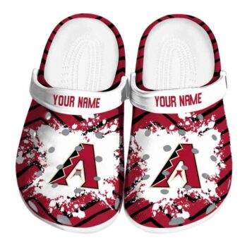 Customized Arizona Diamondbacks Zigzag Paint Burst Crocs Best selling