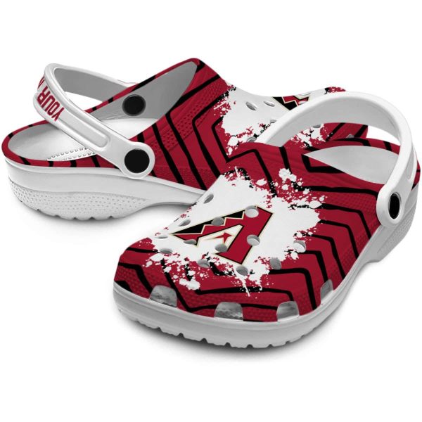 Customized Arizona Diamondbacks Zigzag Paint Burst Crocs Latest Model