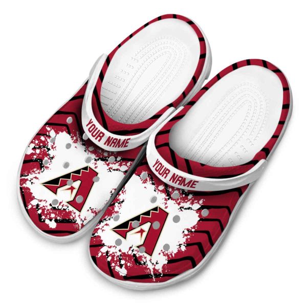Customized Arizona Diamondbacks Zigzag Paint Burst Crocs Trendy