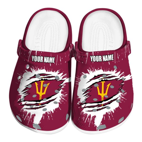 Customized Arizona State Sun Devils Splash Motif Background Crocs Best selling