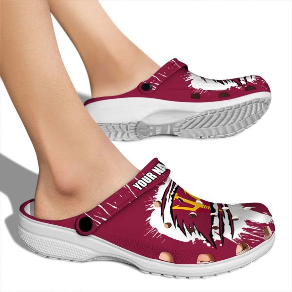 Customized Arizona State Sun Devils Splash Motif Background Crocs High quality