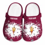 Customized Arizona State Sun Devils Splatter Background Crocs Best selling