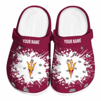 Customized Arizona State Sun Devils Splatter Background Crocs Best selling