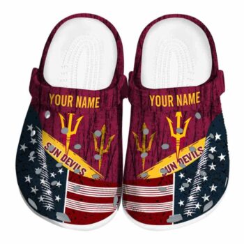 Customized Arizona State Sun Devils Star Spangled Side Pattern Crocs Best selling