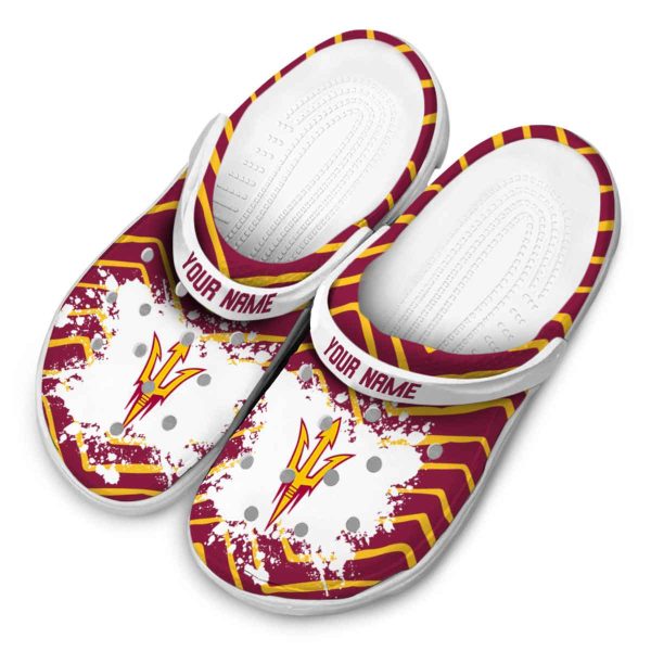 Customized Arizona State Sun Devils Zigzag Paint Burst Crocs Trendy
