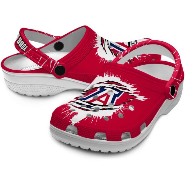 Customized Arizona Wildcats Splash Motif Background Crocs Latest Model