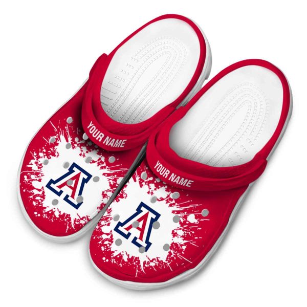 Customized Arizona Wildcats Splatter Background Crocs Trendy