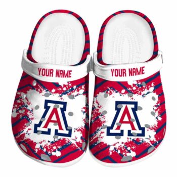 Customized Arizona Wildcats Zigzag Paint Burst Crocs Best selling