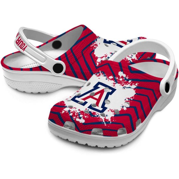 Customized Arizona Wildcats Zigzag Paint Burst Crocs Latest Model
