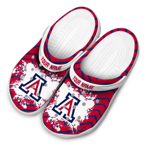 Customized Arizona Wildcats Zigzag Paint Burst Crocs Trendy