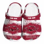 Customized Arkansas Razorbacks Paint Splatter Graphics Crocs Best selling