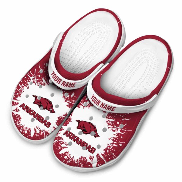 Customized Arkansas Razorbacks Splash Art Crocs Trendy