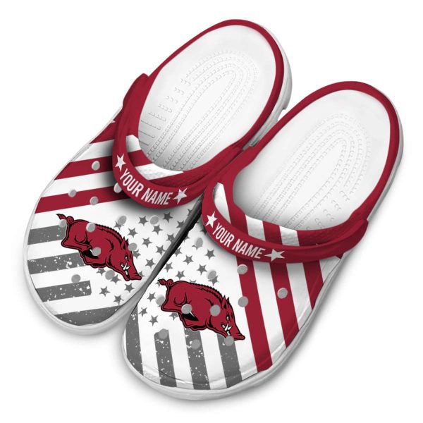 Customized Arkansas Razorbacks Star Spangled Graphic Crocs Trendy