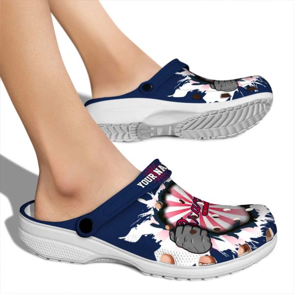 Customized Atlanta Braves Gripping Hand Crocs High quality