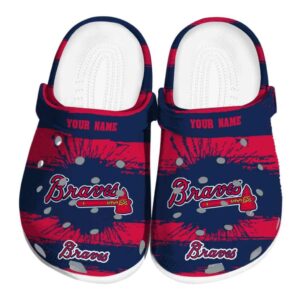 Customized Atlanta Braves Paint Splatter Graphics Crocs Best selling