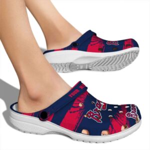 Customized Atlanta Braves Paint Splatter Graphics Crocs High quality