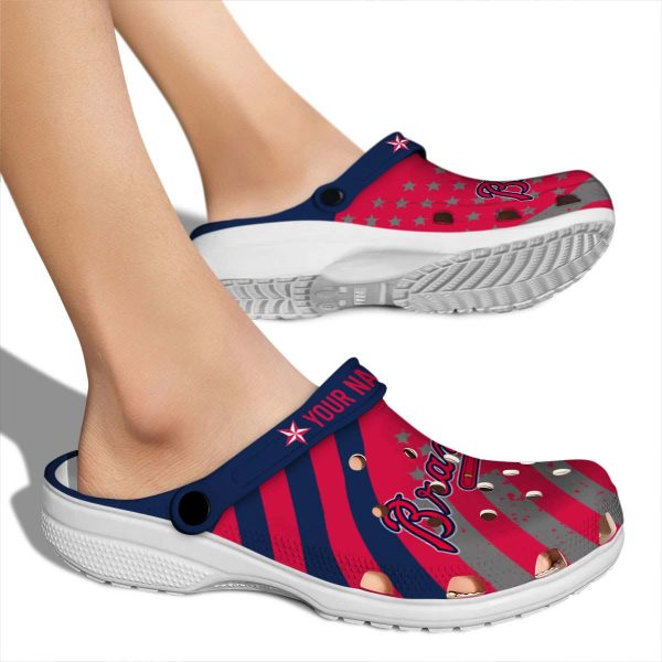 Customized Atlanta Braves Star Spangled Graphic Crocs High quality