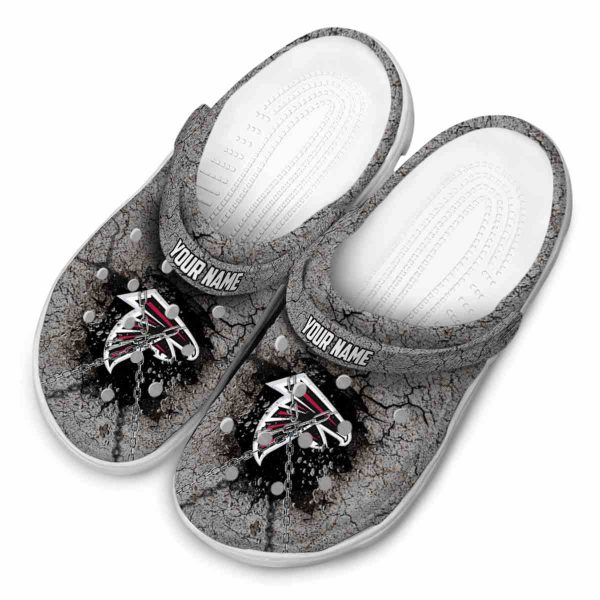 Customized Atlanta Falcons Cracked Ground Texture Crocs Trendy
