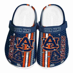 Customized Auburn Tigers Contrasting Stripes Crocs Best selling