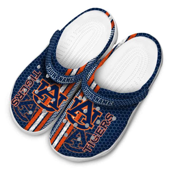 Customized Auburn Tigers Contrasting Stripes Crocs Trendy