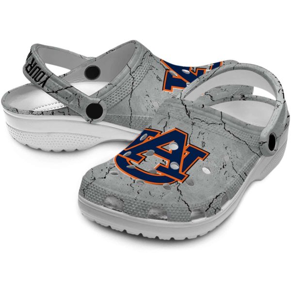 Customized Auburn Tigers Cracked Texture Crocs Latest Model