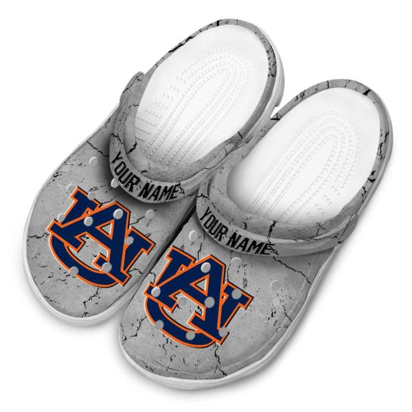 Customized Auburn Tigers Cracked Texture Crocs Trendy