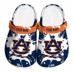 Customized Auburn Tigers Splatter Pattern Crocs Best selling