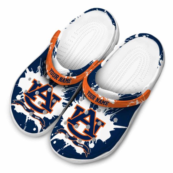 Customized Auburn Tigers Splatter Pattern Crocs Trendy
