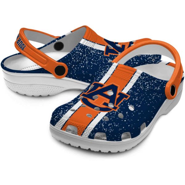 Customized Auburn Tigers Vertical Stripes Crocs Latest Model