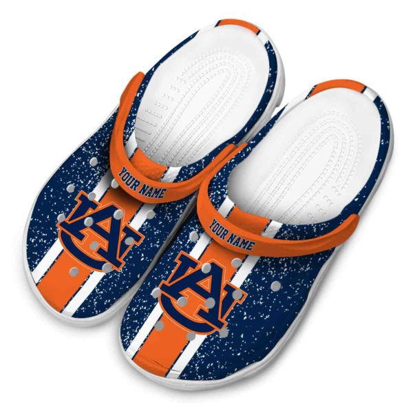 Customized Auburn Tigers Vertical Stripes Crocs Trendy