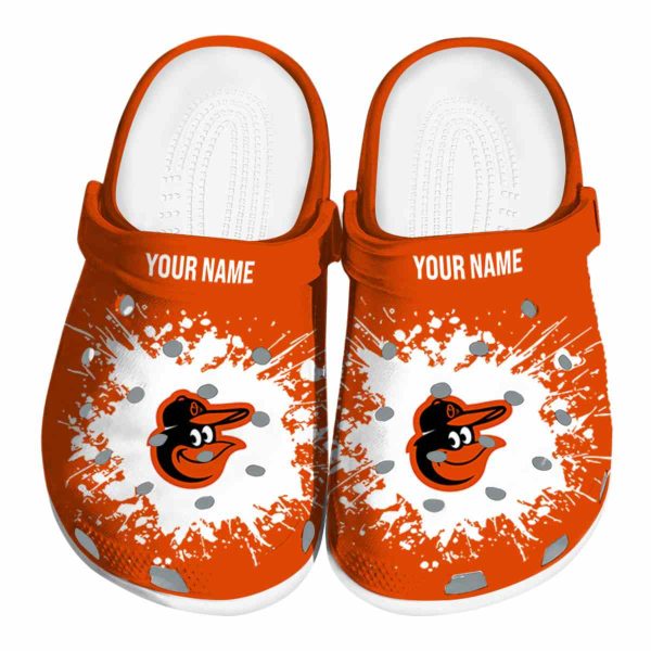 Customized Baltimore Orioles Splatter Background Crocs Best selling