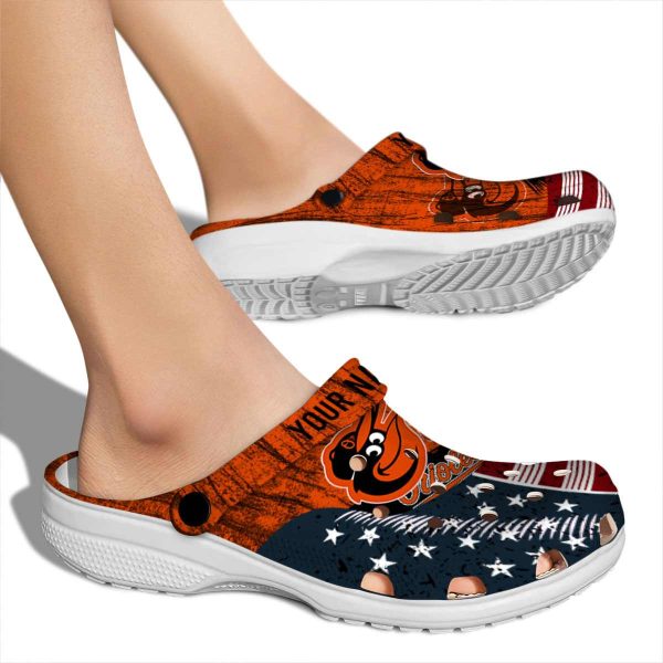 Customized Baltimore Orioles Star Spangled Side Pattern Crocs High quality