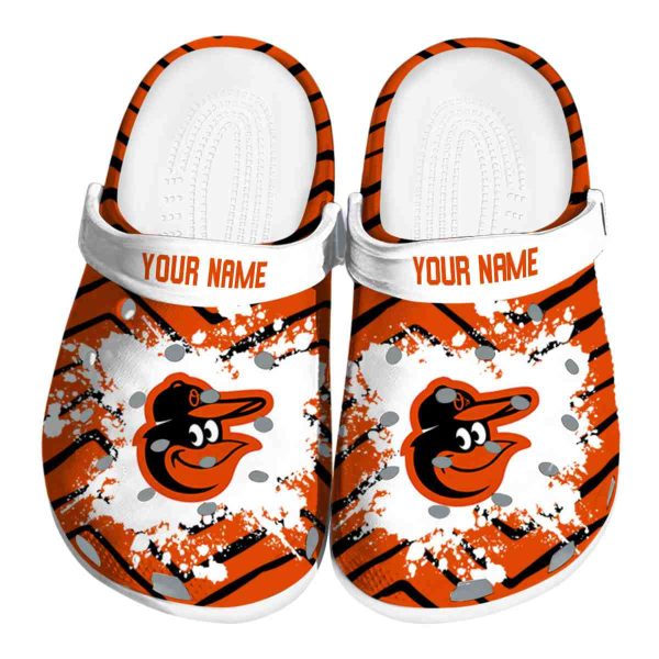 Customized Baltimore Orioles Zigzag Paint Burst Crocs Best selling