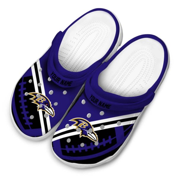 Customized Baltimore Ravens Football Motif Crocs Trendy