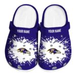 Customized Baltimore Ravens Splatter Background Crocs Best selling