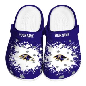 Customized Baltimore Ravens Splatter Background Crocs Best selling