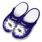 Customized Baltimore Ravens Splatter Background Crocs Best selling