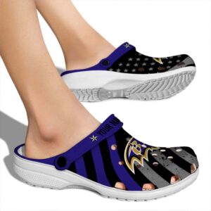 Customized Baltimore Ravens Star Spangled Graphic Crocs High quality