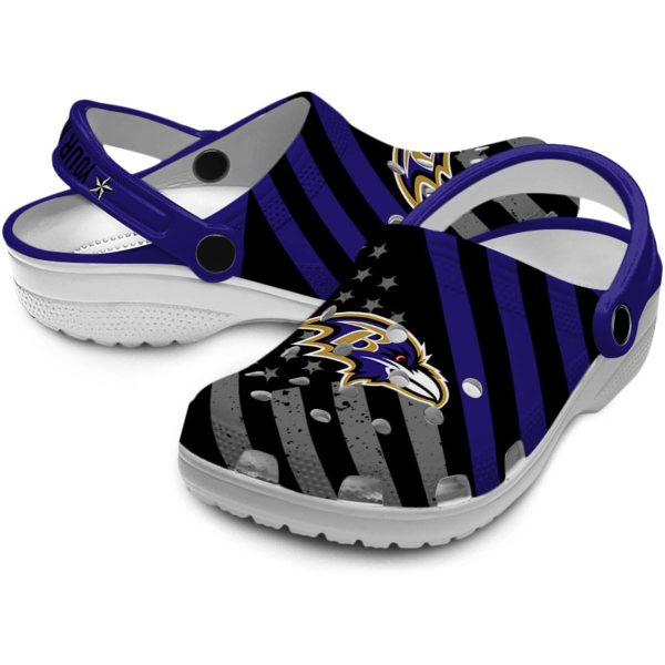 Customized Baltimore Ravens Star Spangled Graphic Crocs Latest Model